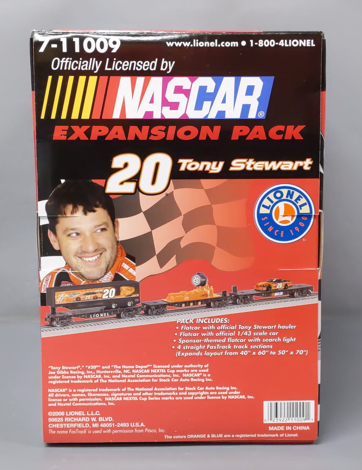 Lionel 7-11009 Nascar Tony Stewart Expansion Pack LN/Box