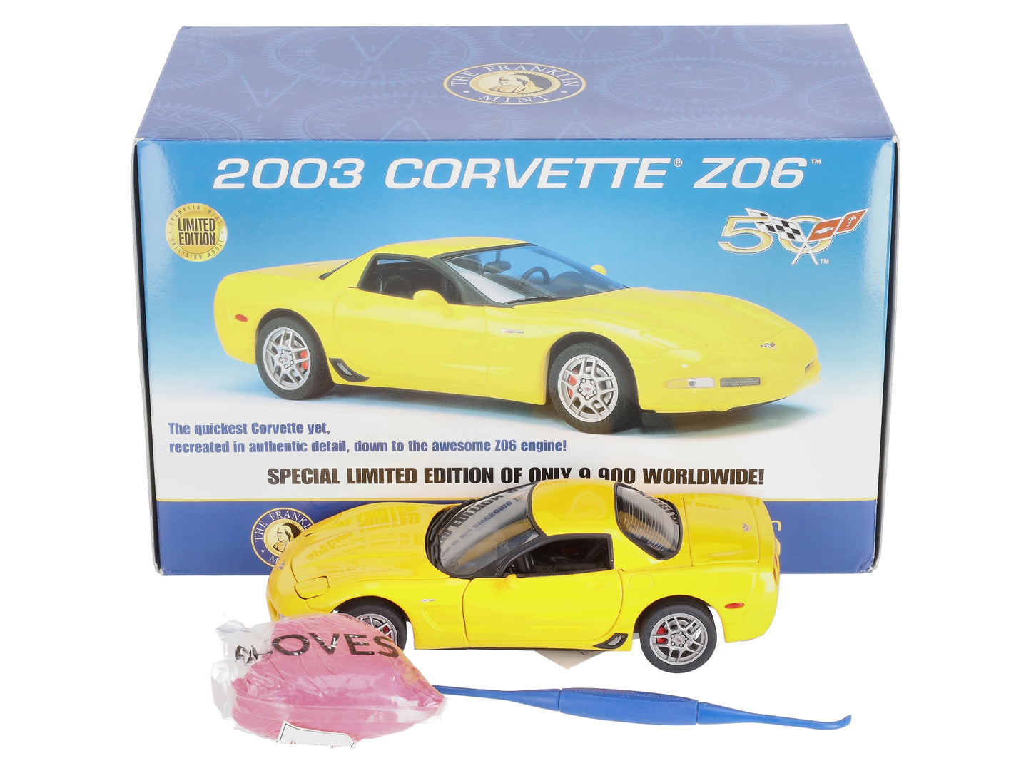Franklin Mint B11C474 1/24 Die-Cast 2003 Corvette Z06 VG/Box