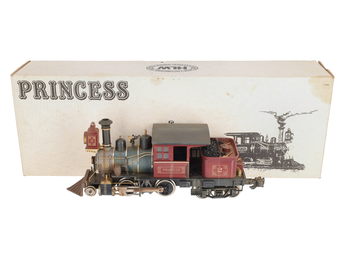 Hartland 09400 G Scale 2-4-4 Custom Princess Steam Locomotive & Tender VG/Box