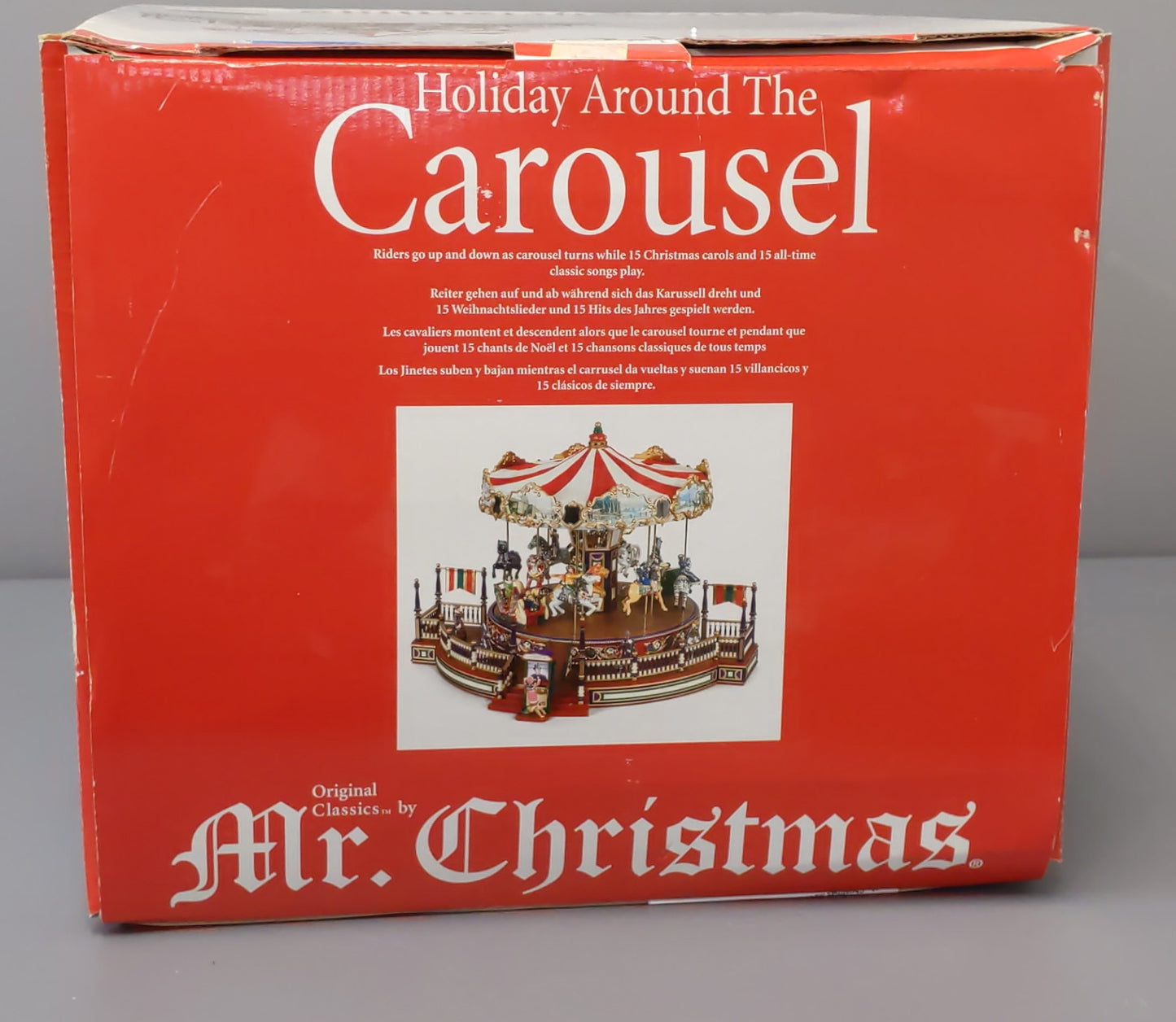 Mr. Christmas M94442 Holiday Around The Carousel 10" VG/Box