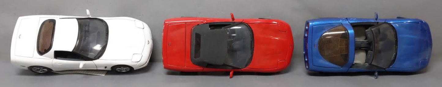 Franklin Mint B20ZG81 1:24 Scale Die Cast All American Corvette 3-Car Set EX/Box