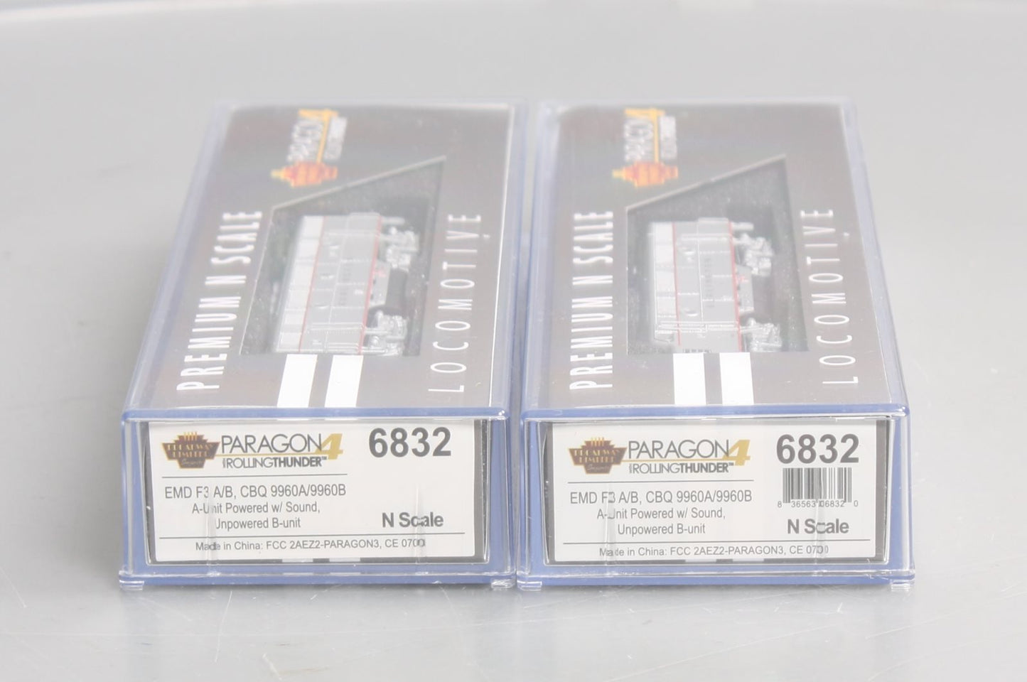 Broadway Limited 6832 N CB&Q EMD F3 A/B Diesel Locomotive Sound/DCC #9960A/9960B