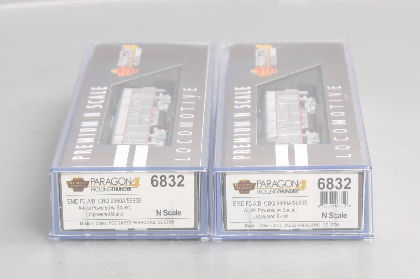 Broadway Limited 6832 N CB&Q EMD F3 A/B Diesel Locomotive Sound/DCC #9960A/9960B