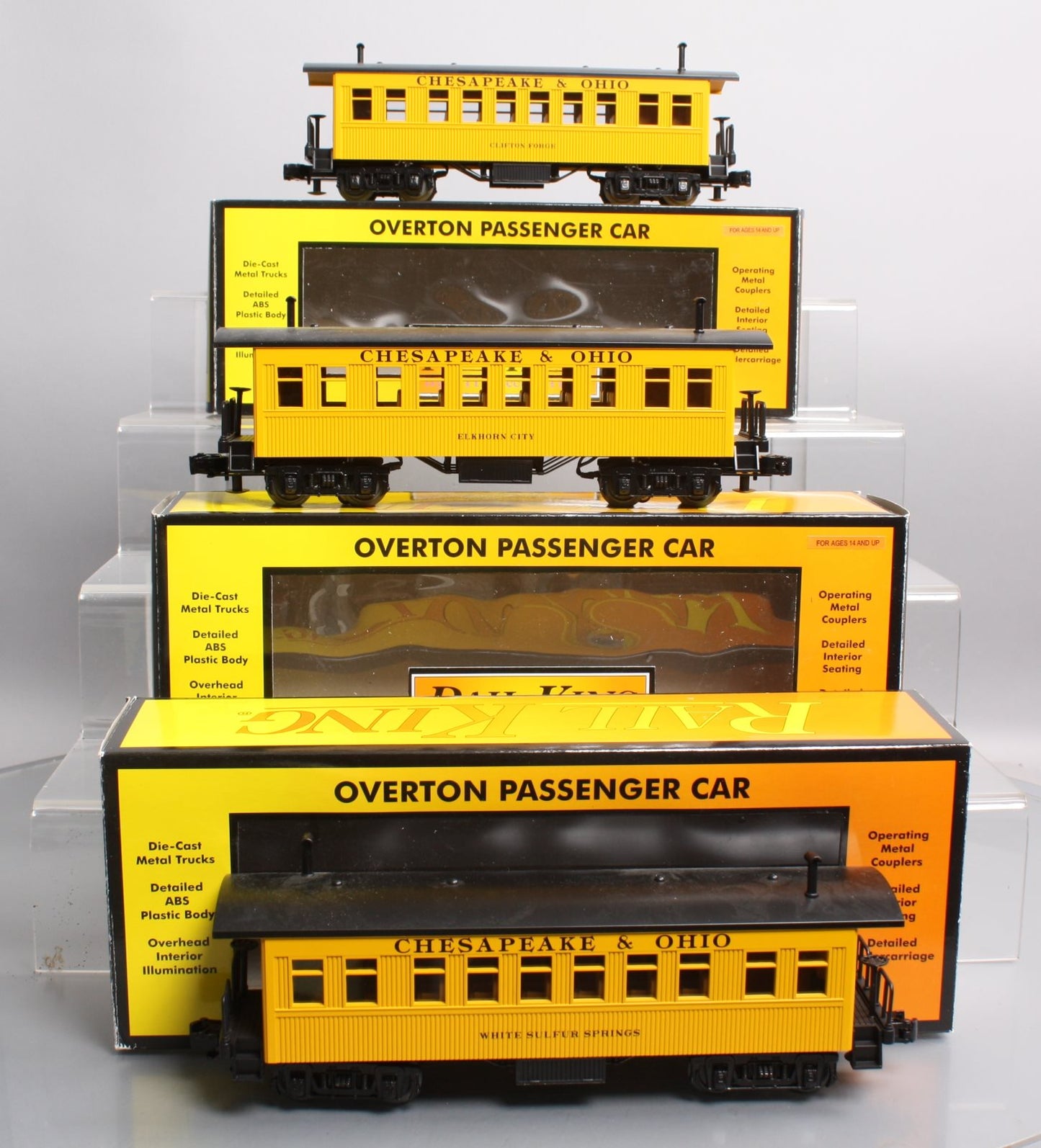 MTH 30-6425 O Chesapeake & Ohio Overton Passenger Coach Car Set (Set of 3)