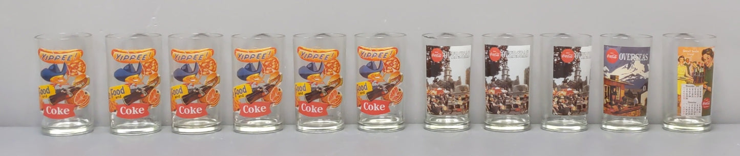 Coca-Cola Assorted Glass Cups [10] EX