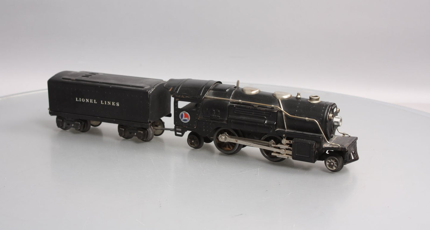 Lionel 259 Vintage O Prewar Lionel Lines 2-4-2 Steam Locomotive & Tender VG