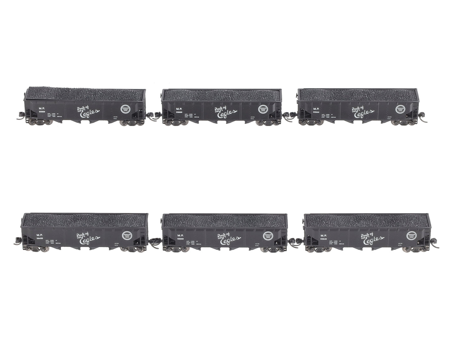 Broadway Limited 3195 N MP ARA 70-Ton 4-Bay Hopper w/Load Set A (Pack of 6)