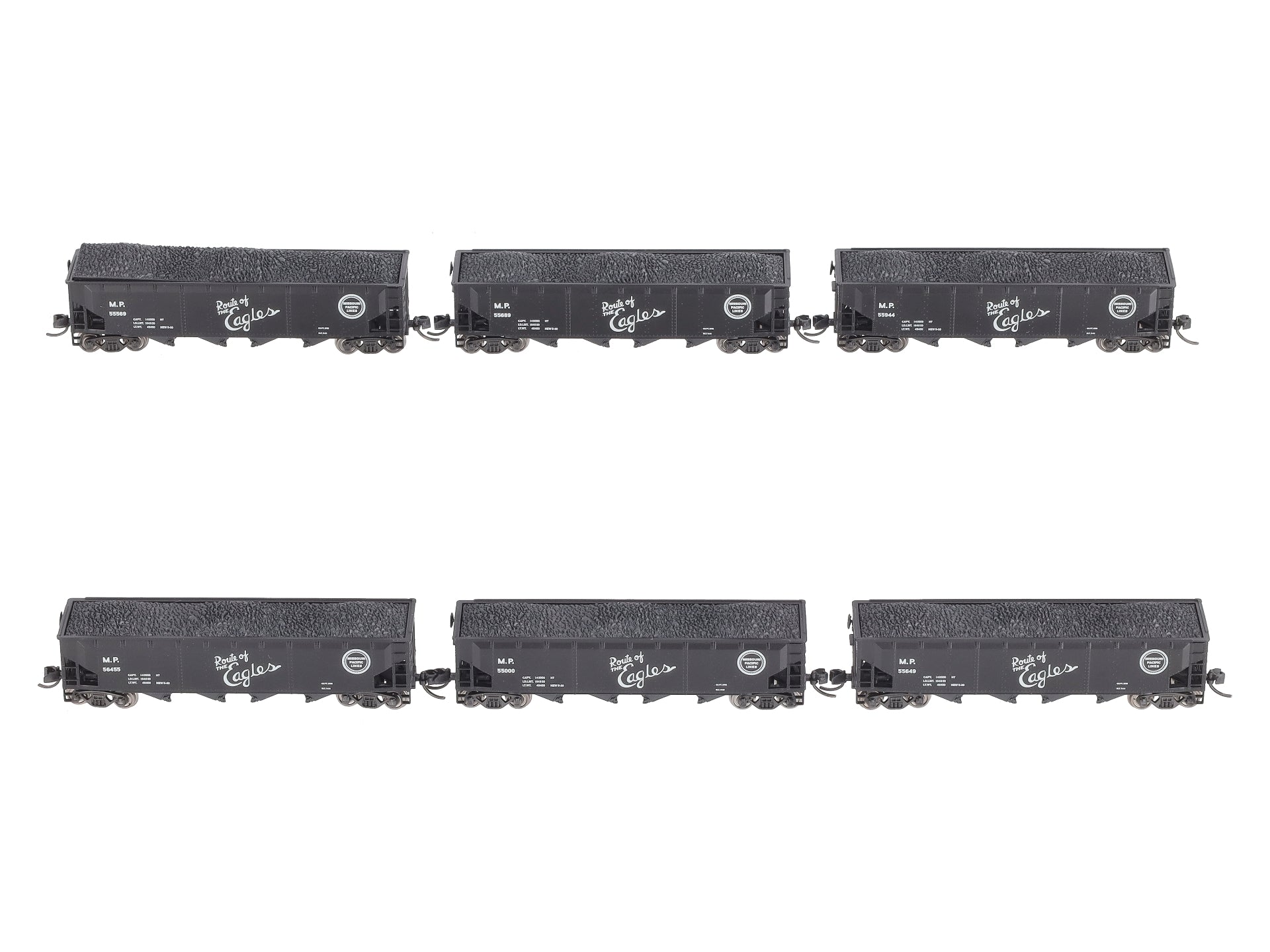 Broadway Limited 3195 N MP ARA 70-Ton 4-Bay Hopper w/Load Set A (Pack of 6)