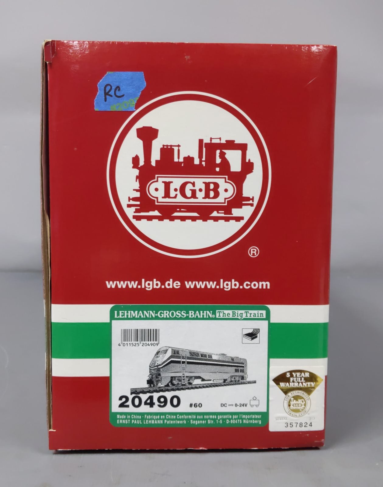 LGB 20490 G Scale Amtrak Genesis Diesel Locomotive #60