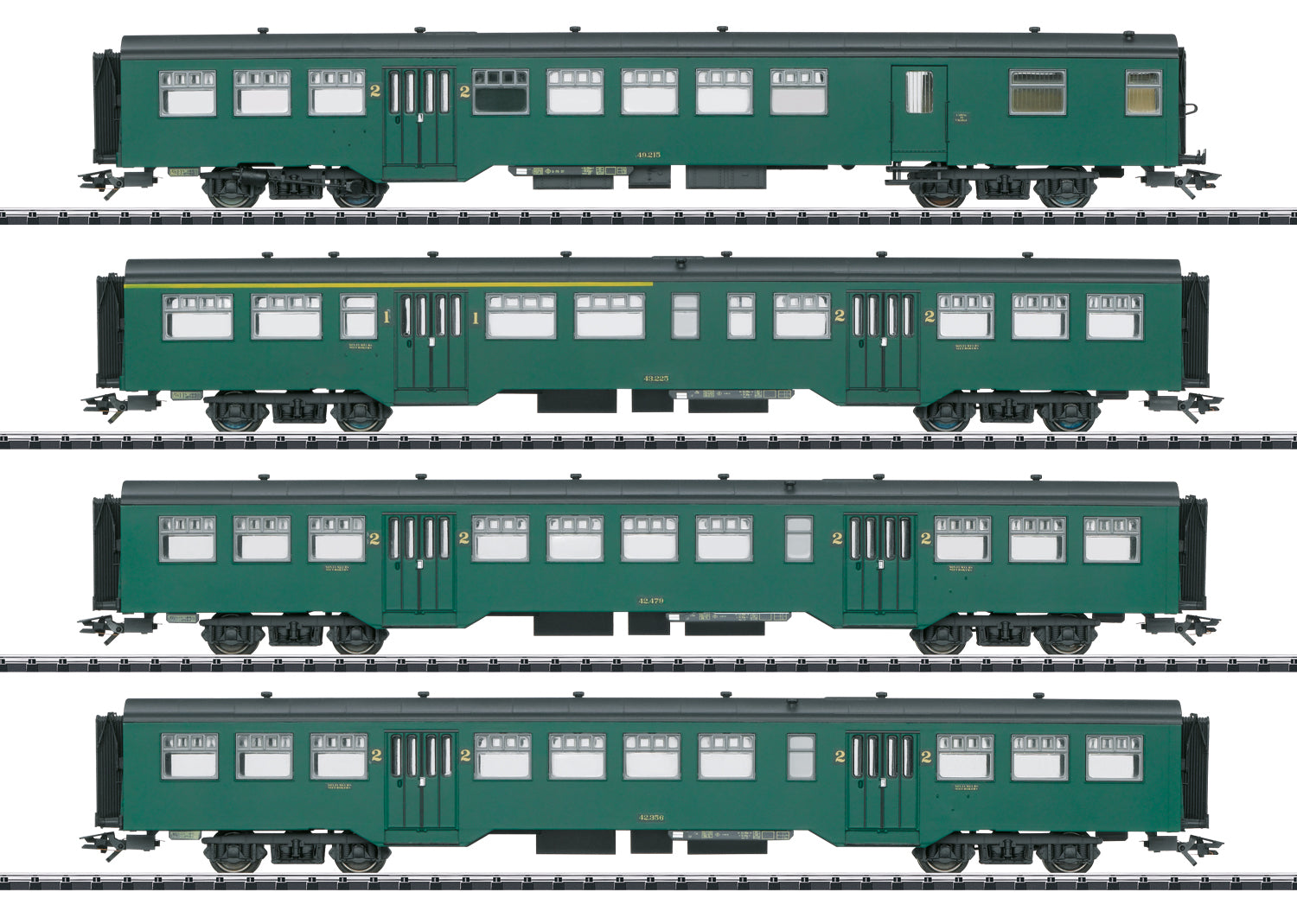 Trix 23221 HO Belgian State Railways M2 B11 2nd Class Passenger Car (Set of 4)