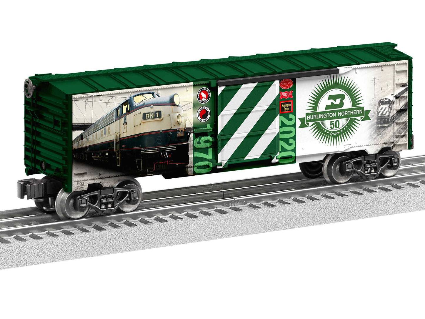Lionel 2038040 O Gauge Burlington Northern 50th MUSA Boxcar