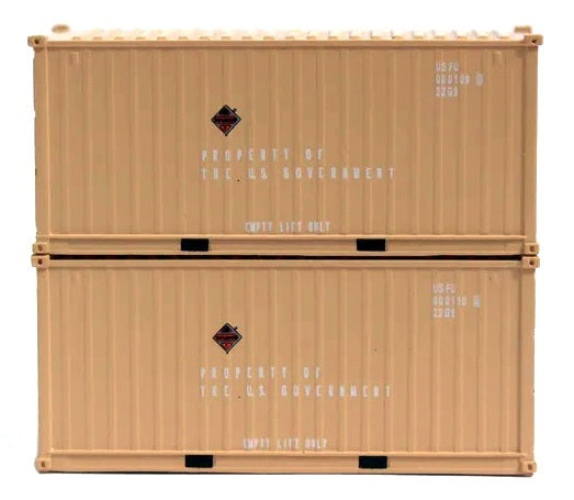 JTC Model Trains 205386 N USFU Military Series 20' Standard Height Containers