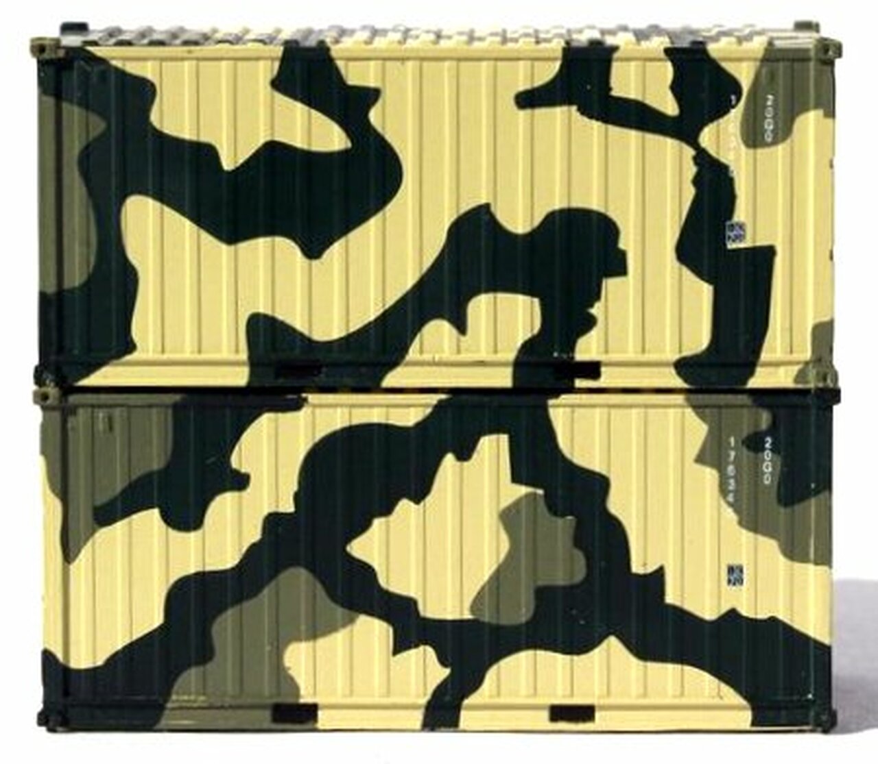 JTC Model Trains 205387 N US Army Camo 20' Standard Height Container (Pack of 2)