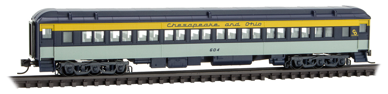 Micro-Trains 14500410 N C&O 78’ Heavyweight Paired-Window Coach Car #604