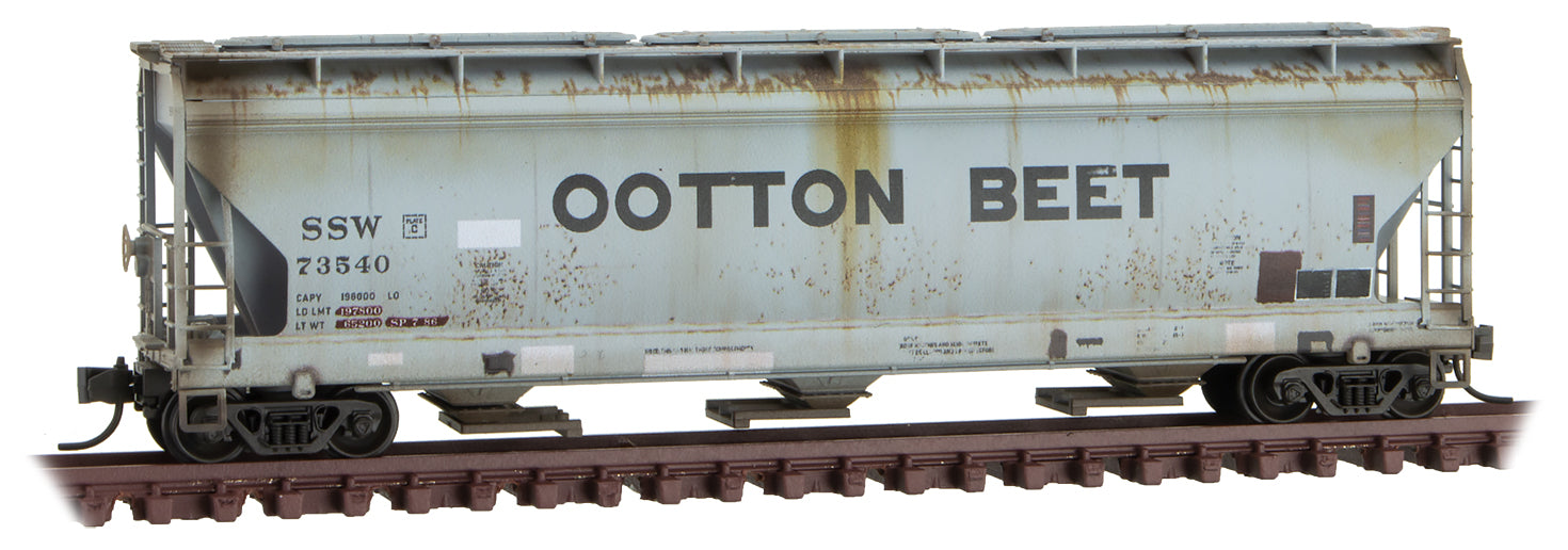 Micro-Trains 09444670 N Cotton Belt 3-Bay ACF Center Flow Covered Hopper #73540