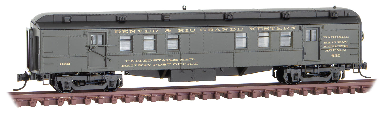 Micro-Trains 14000390 N D&RGW 60' RPO Heavyweight Passenger Car #632