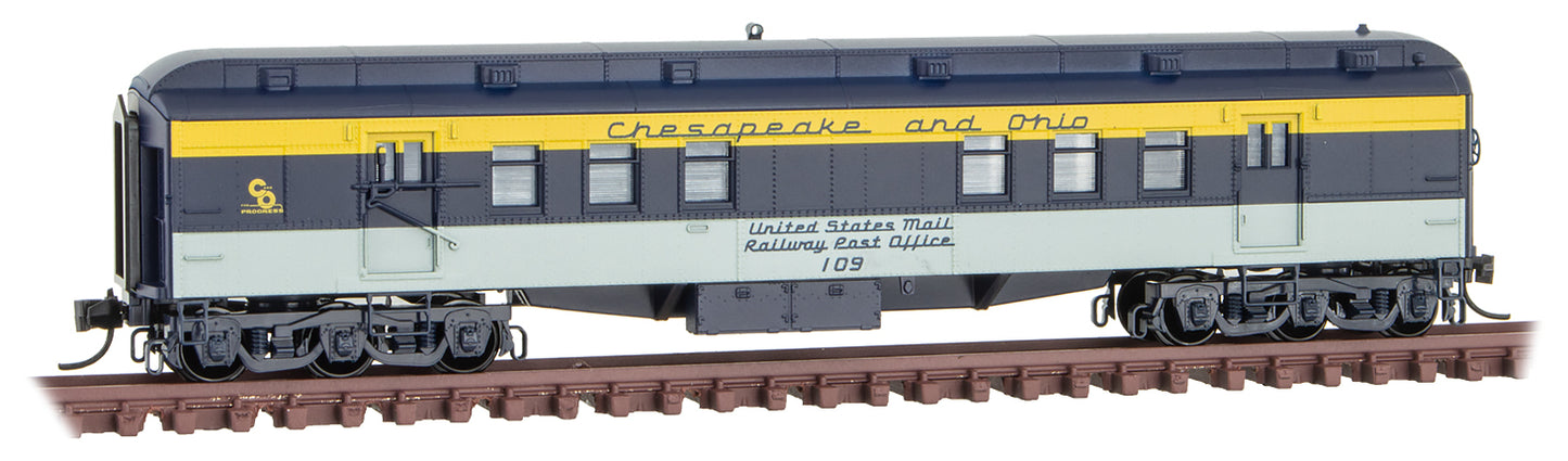 Micro-Trains 14000410 N C&O 60' Heavyweight RPO Passenger Car #109