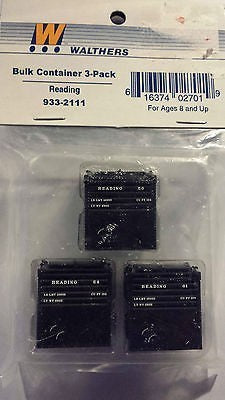 Walthers 933-2111 HO Scale Reading Bulk Container (Pack of 3)