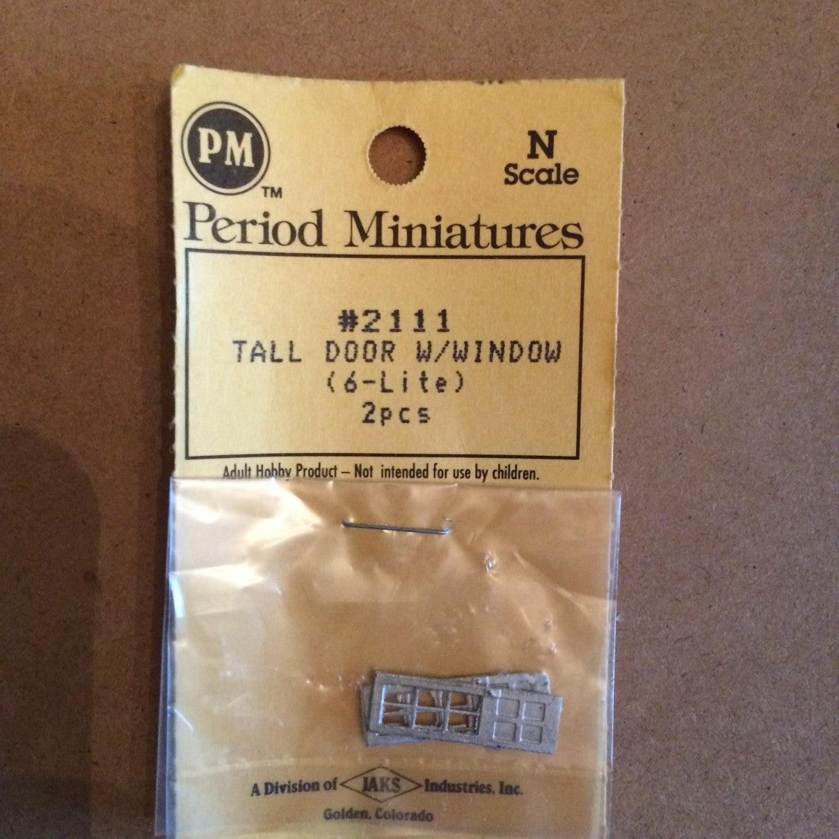 Period Miniatures 2111 N Tall Door with 6-Pane Window (Pack of 2)