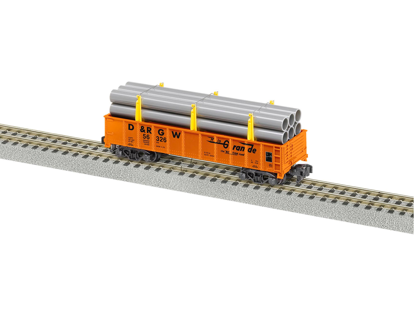 American Flyer 2119211 S D&RGW Gondola with Pipe Load #56326