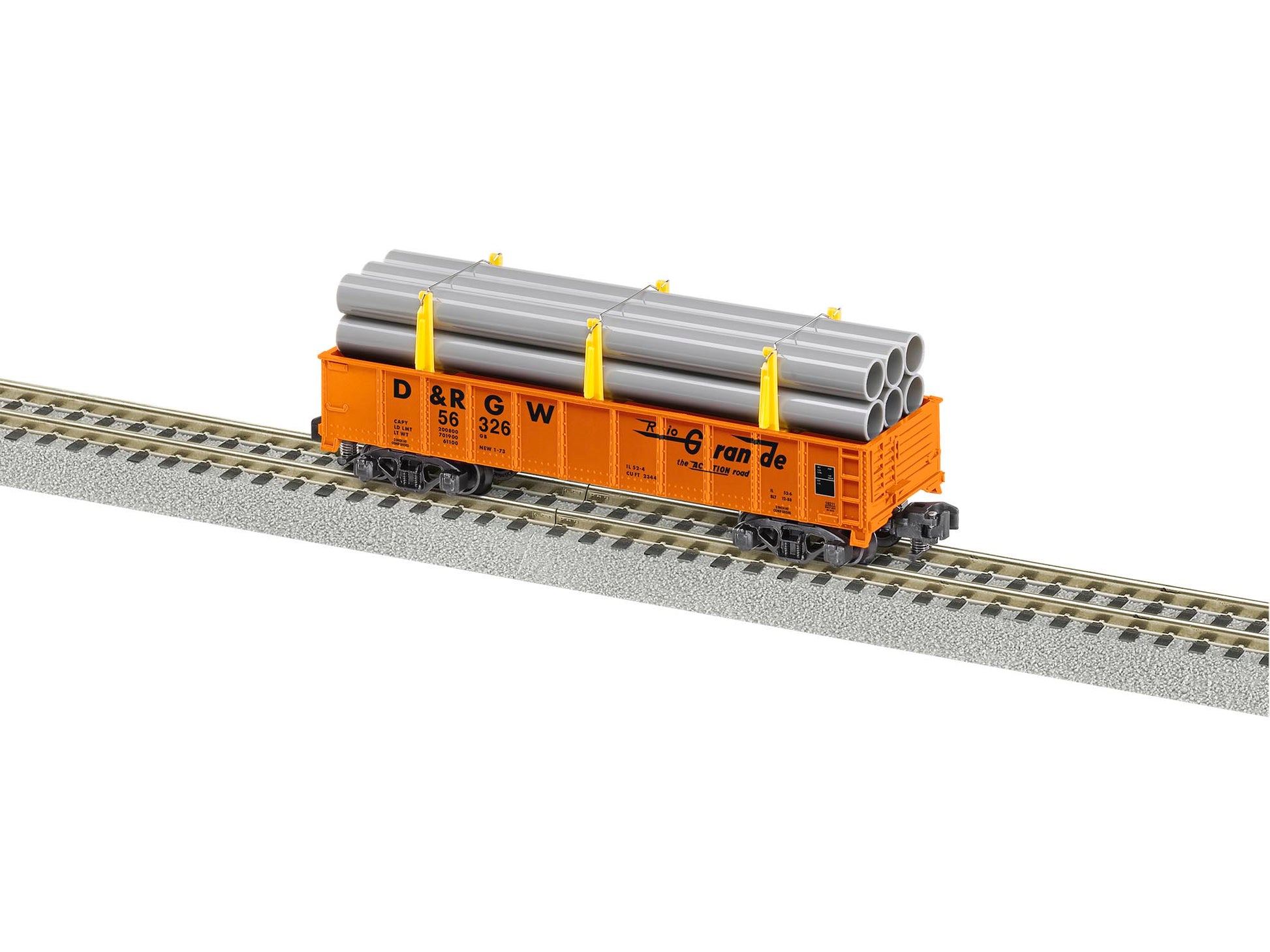American Flyer 2119211 S D&RGW Gondola with Pipe Load #56326