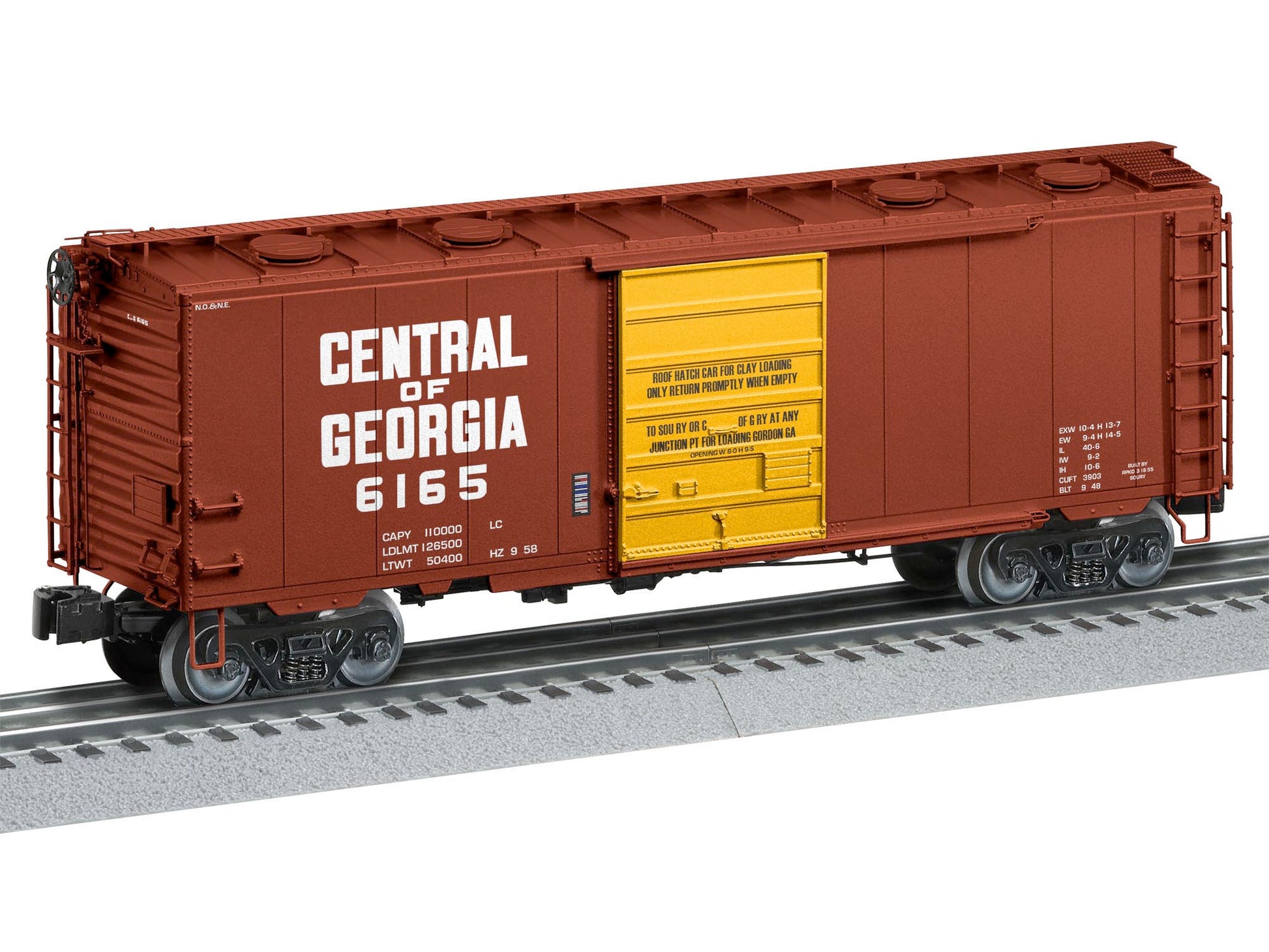 Lionel 2126072 O Central of Georgia 40' Roof-Hatch Boxcar #6165