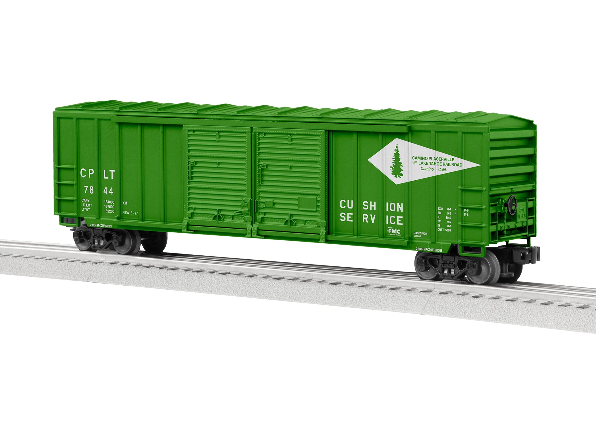 Lionel 2143092 O Camino Placerville & Lake Tahoe Double Door Boxcar #7844