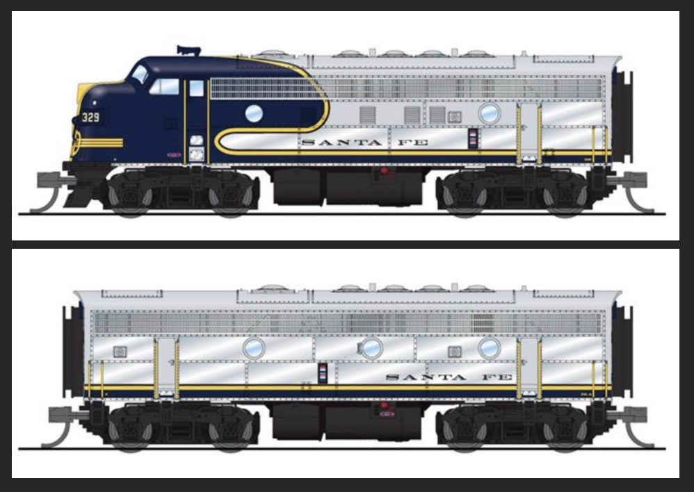 Broadway Limited 7750 N ATSF EMD F7 AB Diesel Loco w/Sound/DC/DCC #329/#341A
