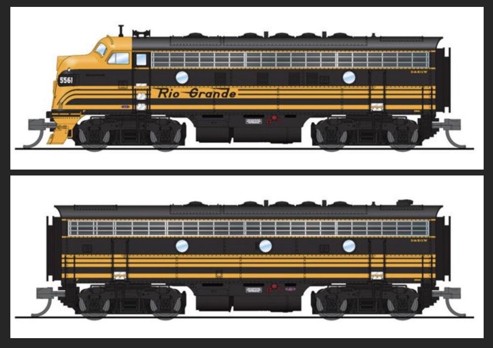 Broadway Limited 7754 N D&RGW EMD F7 A/B Diesel Loco Sound/DC/DCC #5561/#5562