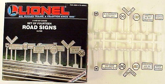 Lionel 6-62180 O and O-27 Road Signs (Set of 14)