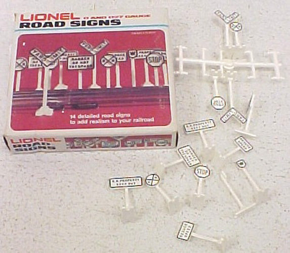 Lionel 6-62180 O and O-27 Road Signs (Set of 14)
