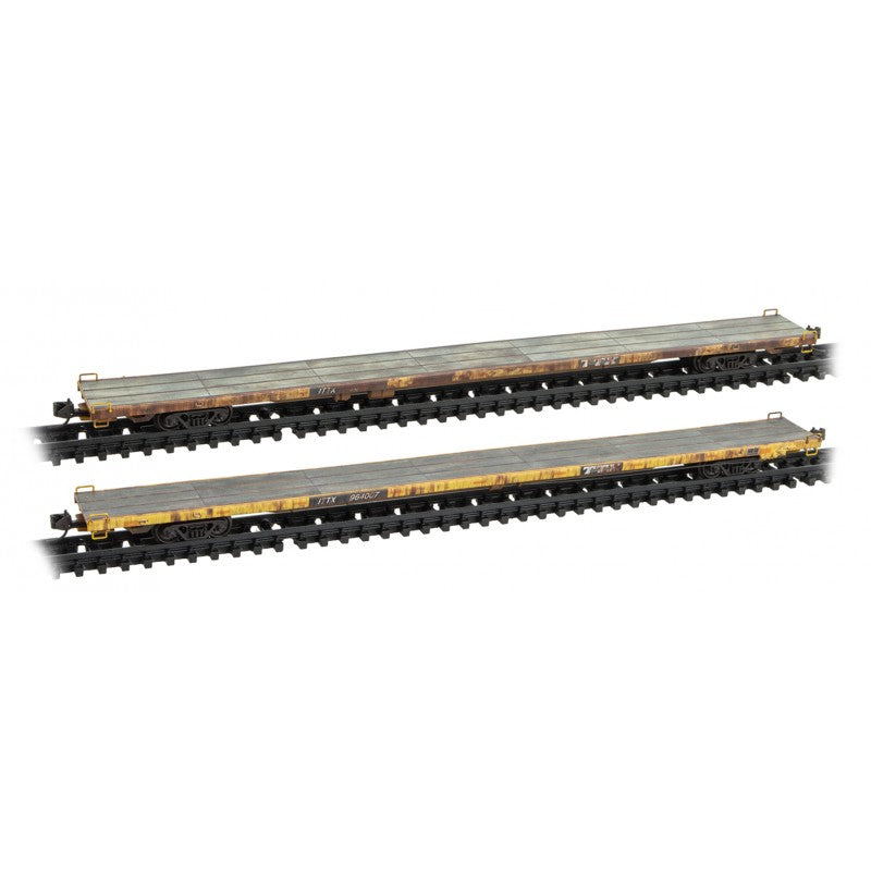 Micro-Trains 99300210 N ITTX 89' Flat Car with Weathered Deck (Pack of 2)