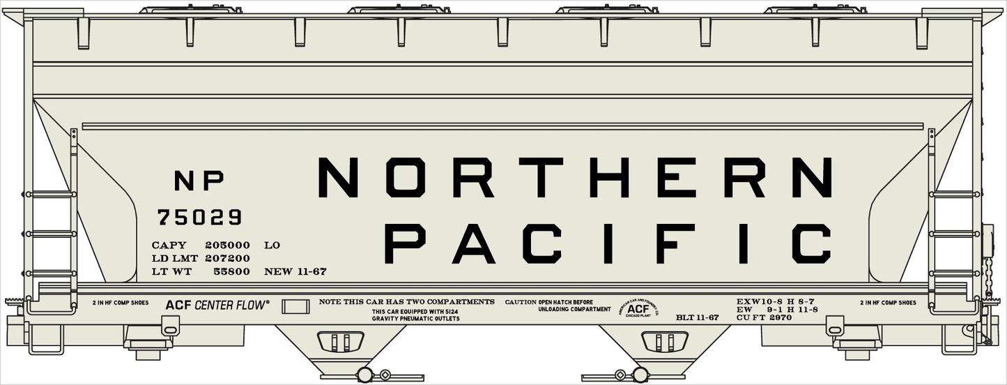 Accurail 2206 HO Northern Pacific ACF 2-Bay Covered Hopper Kit