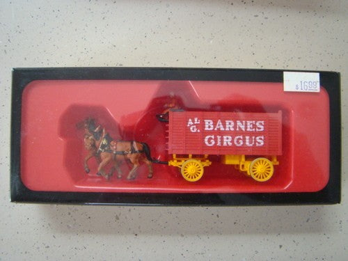 Preiser 22150 HO The Great Circus Train Barnes Wagon With Rider & Horses