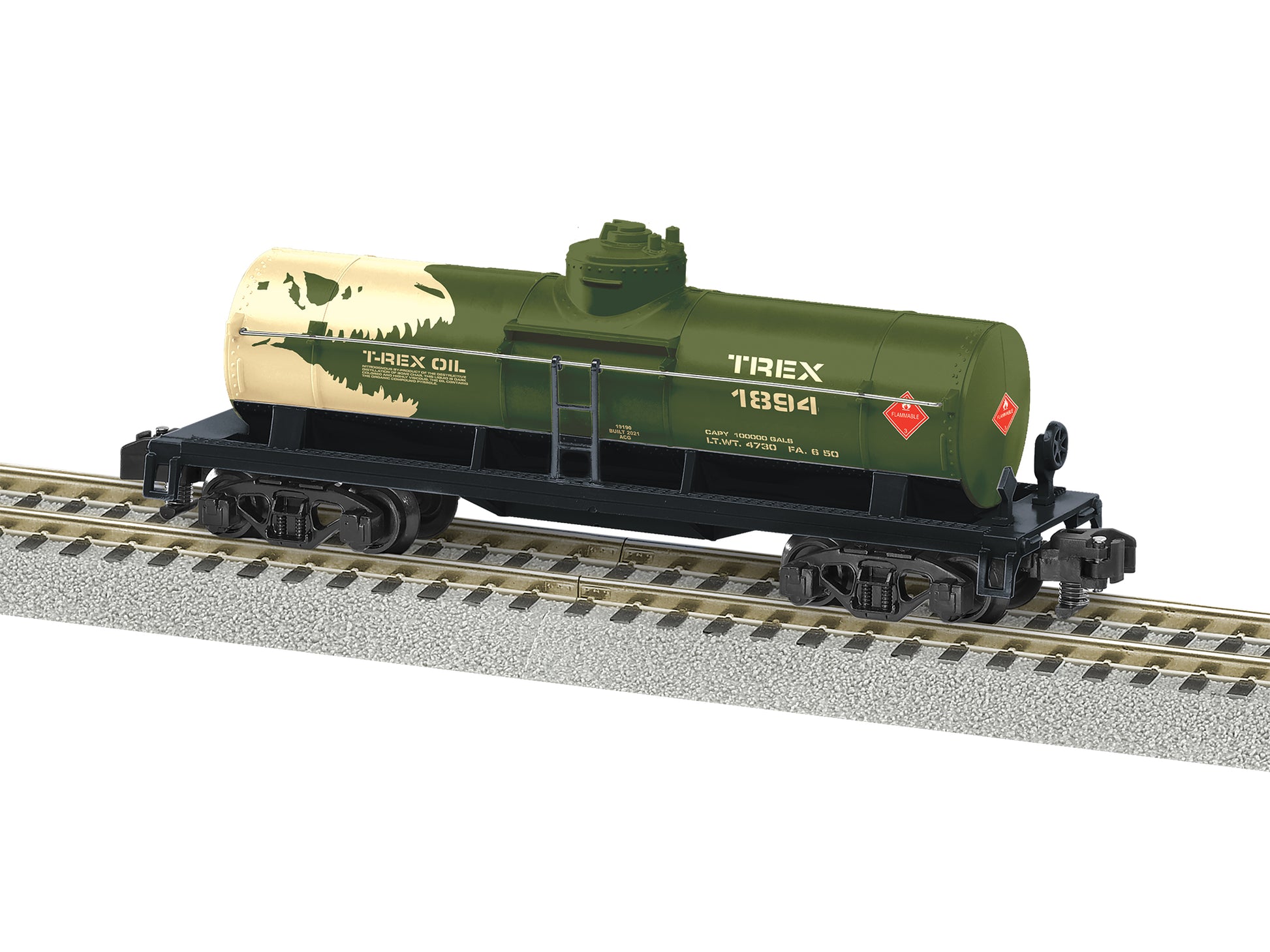 American Flyer 2219190 S T-Rex Oil 3-Dome Tank Car #1894