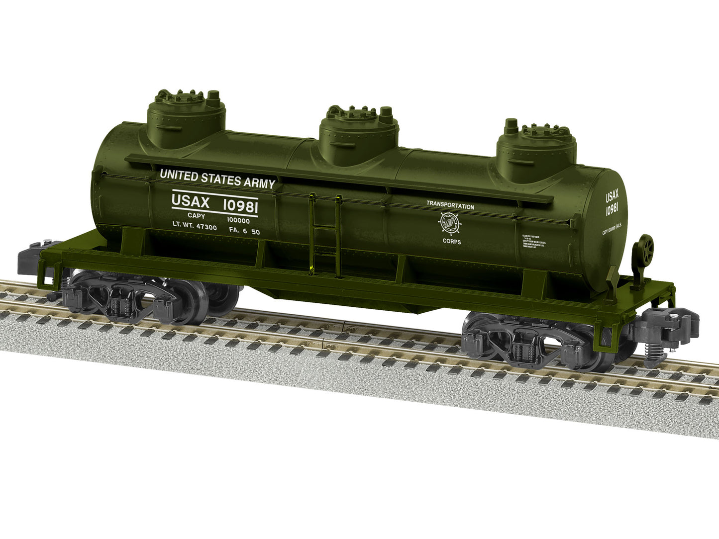 American Flyer 2219200 S US Army 3-Dome Tank Car #10981