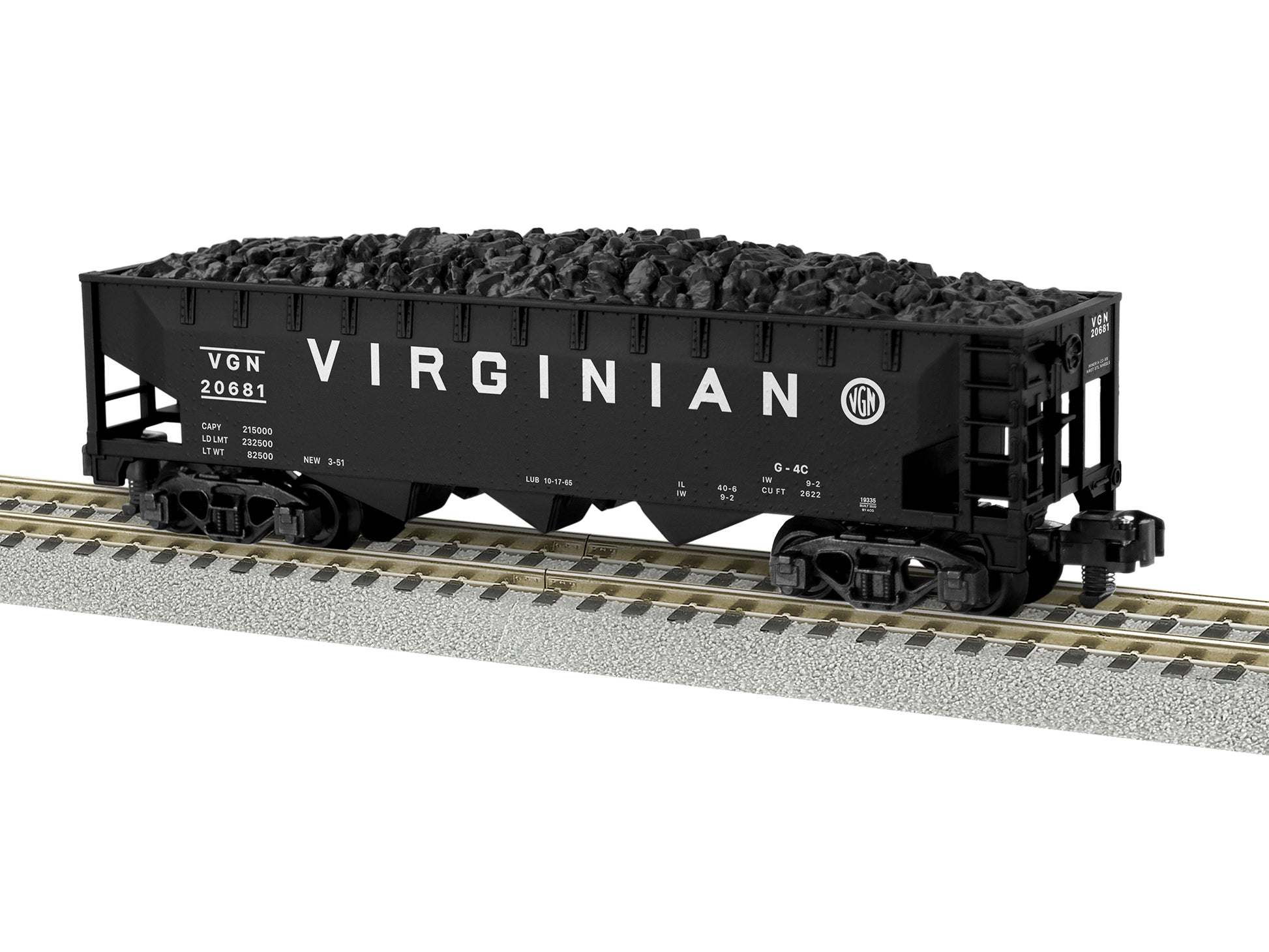American Flyer 2219335 S Virginian Railway 3-Bay Hopper #20681