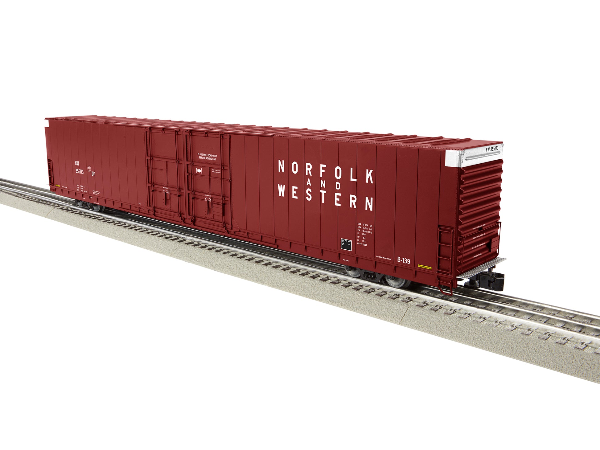 Lionel 2226360 O Norfolk & Western 86' 4-Door Hi-Cube Boxcar #355173
