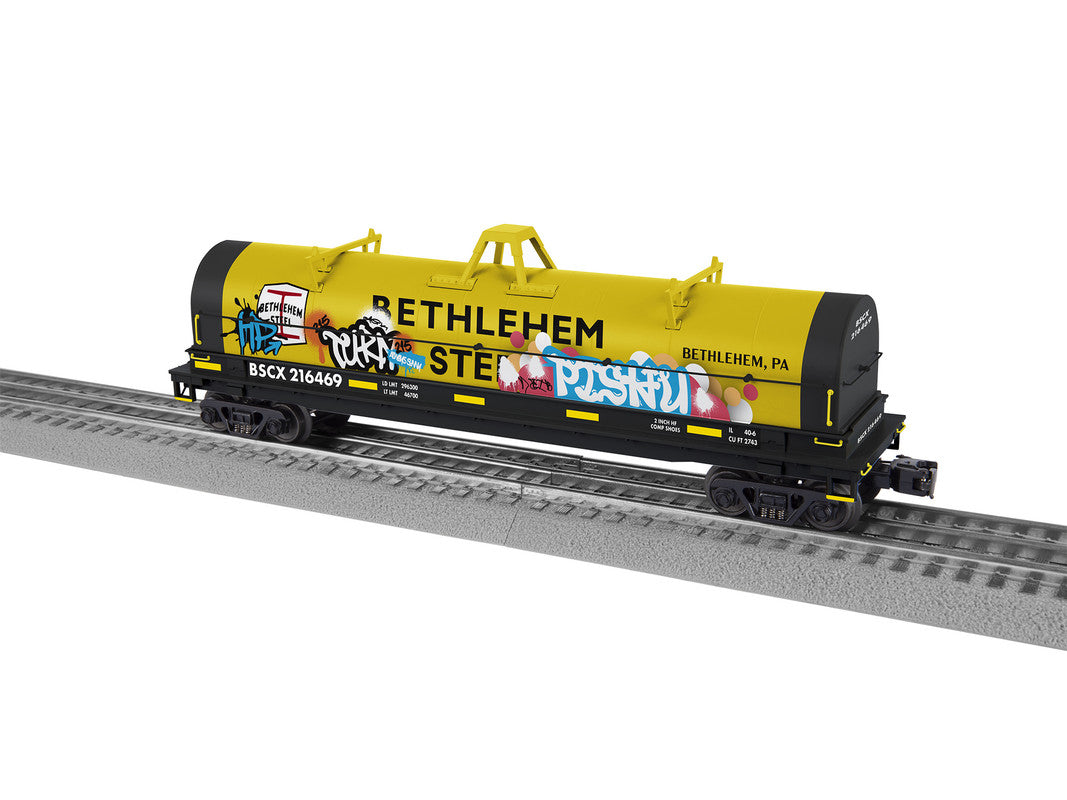 Lionel 2226510 O Gauge Bethlehem Steel Coil Car w/ Graffiti #216469