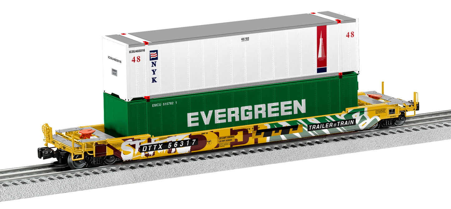 Lionel 2226602 O Trailer Train Husky Stack Car with Graffiti #56317