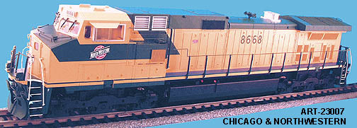 Aristo-Craft 23007 Chicago & North Western Dash 9-44CW Diesel Locomotive #8668