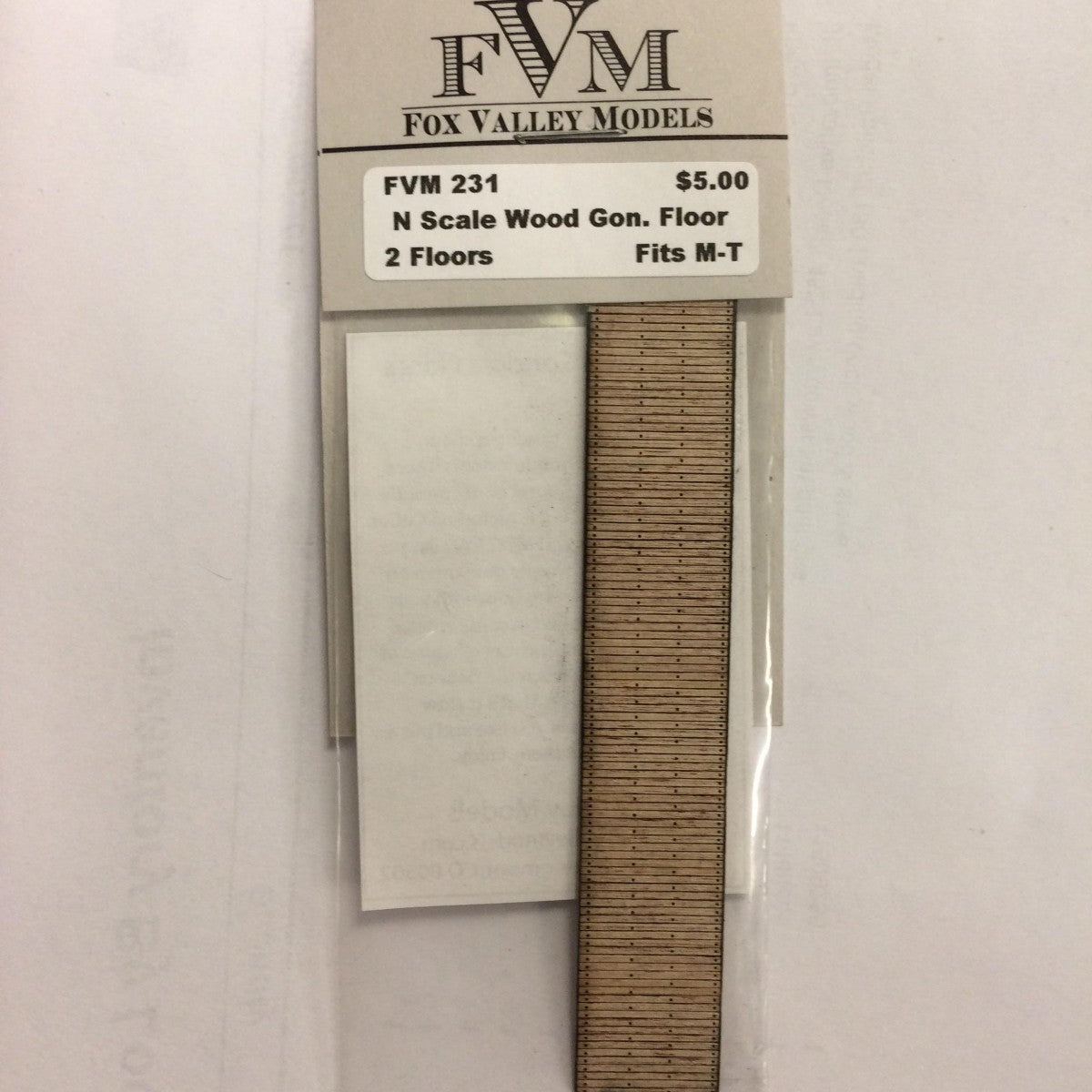 Fox Valley Models 231 N Wood Gondola Floor Fits M-T