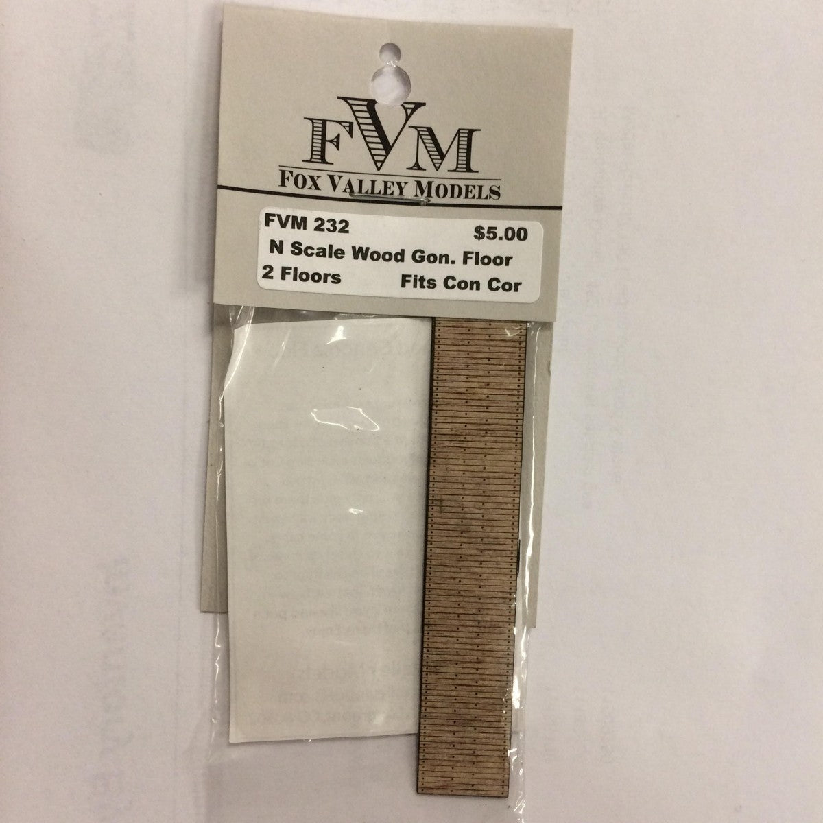 Fox Valley Models 232 N Wood Gondola Floor Fits Con Cor