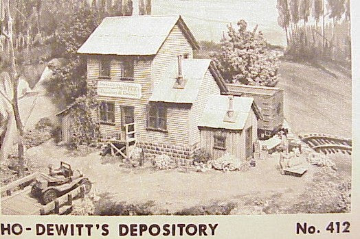 Campbell Scale Models 412 HO DeWitt''s Depository Building Craftsman Kit