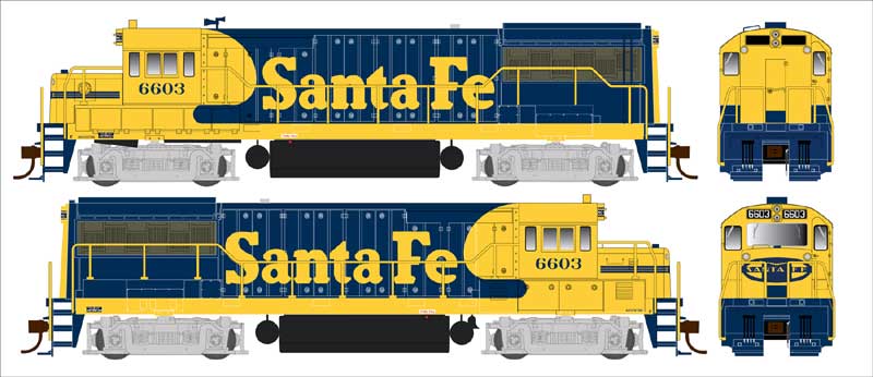 Bowser 25178 HO Santa Fe PH IIa U-25B Diesel Locomotive w/LOK Sound #6610