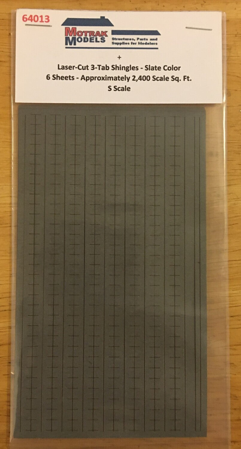 Motrak Models 64013 S Laser Cut 3-Tab Shingles - Slate Gray (Pack of 6)