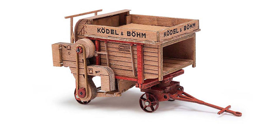 Busch 59905 HO Kodel & Bohm Wood Body Threshing Machine, Natural Wood