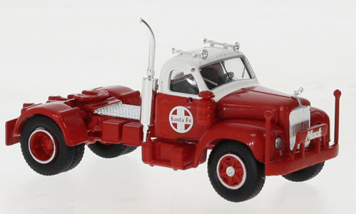 Brekina Automodelle 85980 HO Santa Fe - Mack B 61 Red/White Tractor Only
