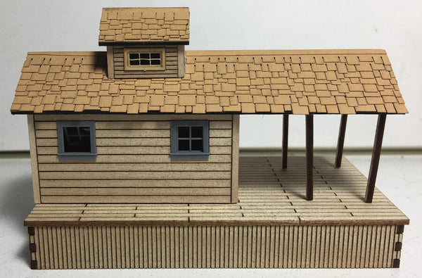 Motrak Models 43301 O Adamsville Depot Laser-Cut Wood Kit