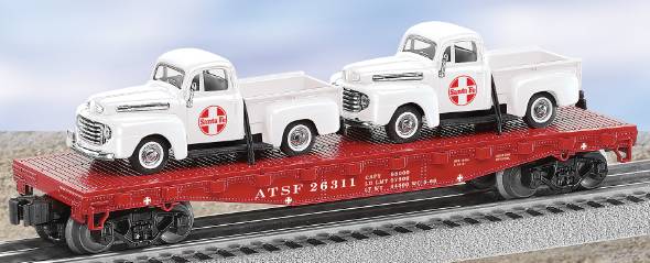 Lionel 6-26311 Santa Fe Flatcar with Pickup Trucks